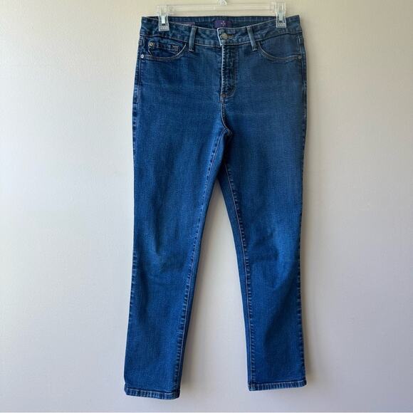 NYDJ IRA Ankle Jeans Lift X Tuck Technology Relaxed Straight Slimming Women's 6 - Picture 1 of 15